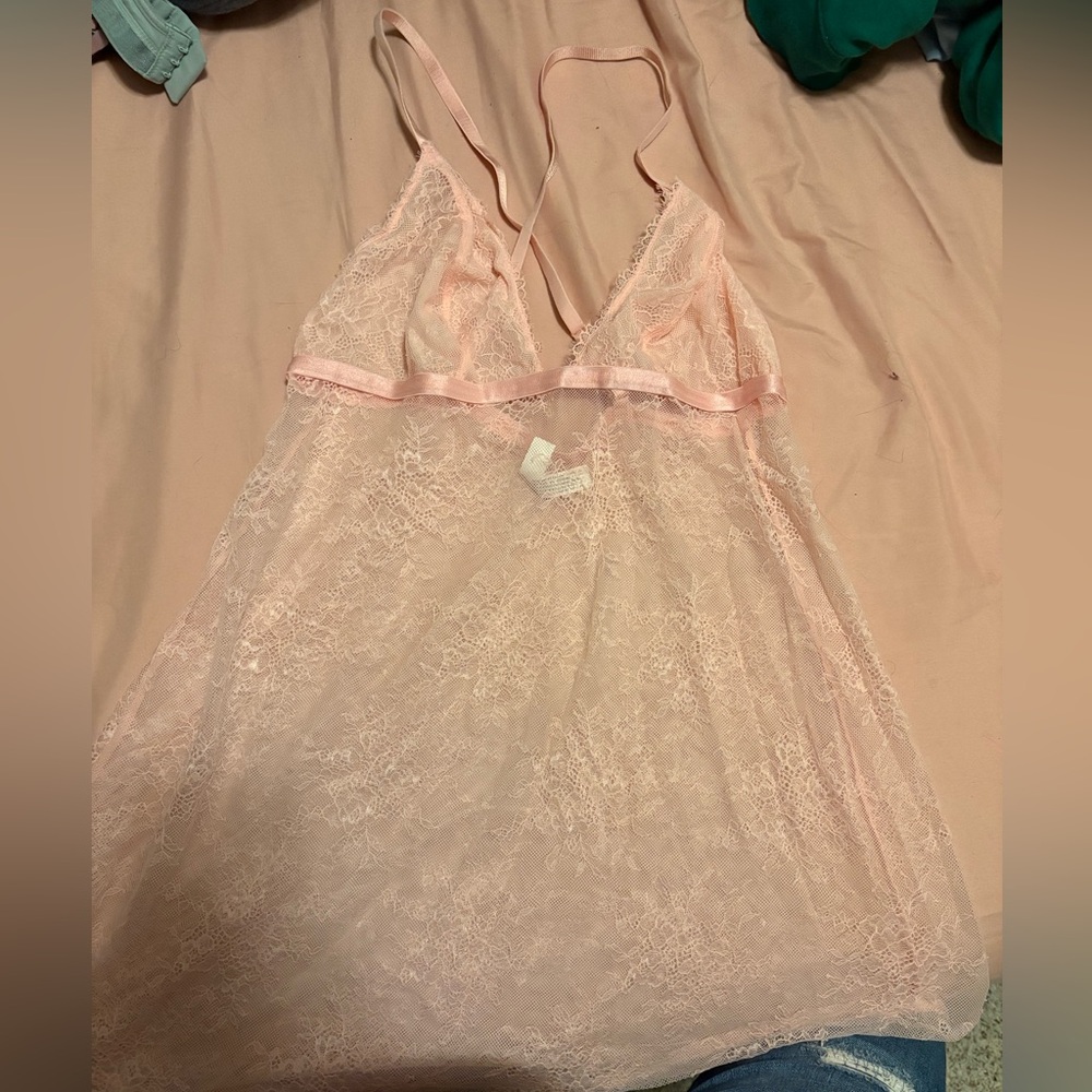 Pink babydoll lingerie dress